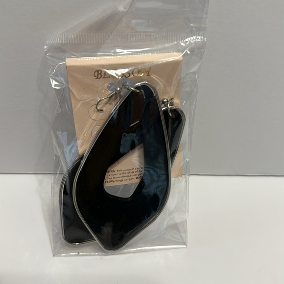 Blossom (Set of 3) Black Earrings Two Gold trim & one silver trim New in Package - Picture 6 of 16